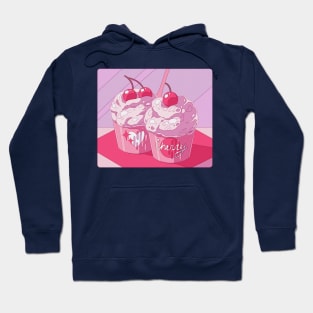 The cute pink cherry cupcakes Hoodie